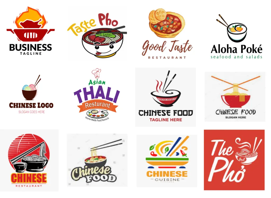 Logo quán ăn lấy ý tưởng từ các món ăn
