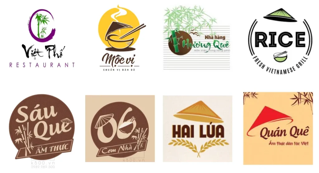 Logo quán ăn lấy cảm hứng từ làng quê