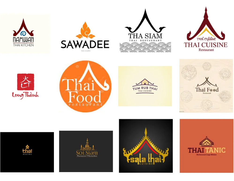 Mẫu logo quán ăn đẹp được thiết kế theo phong cách Thái Lan